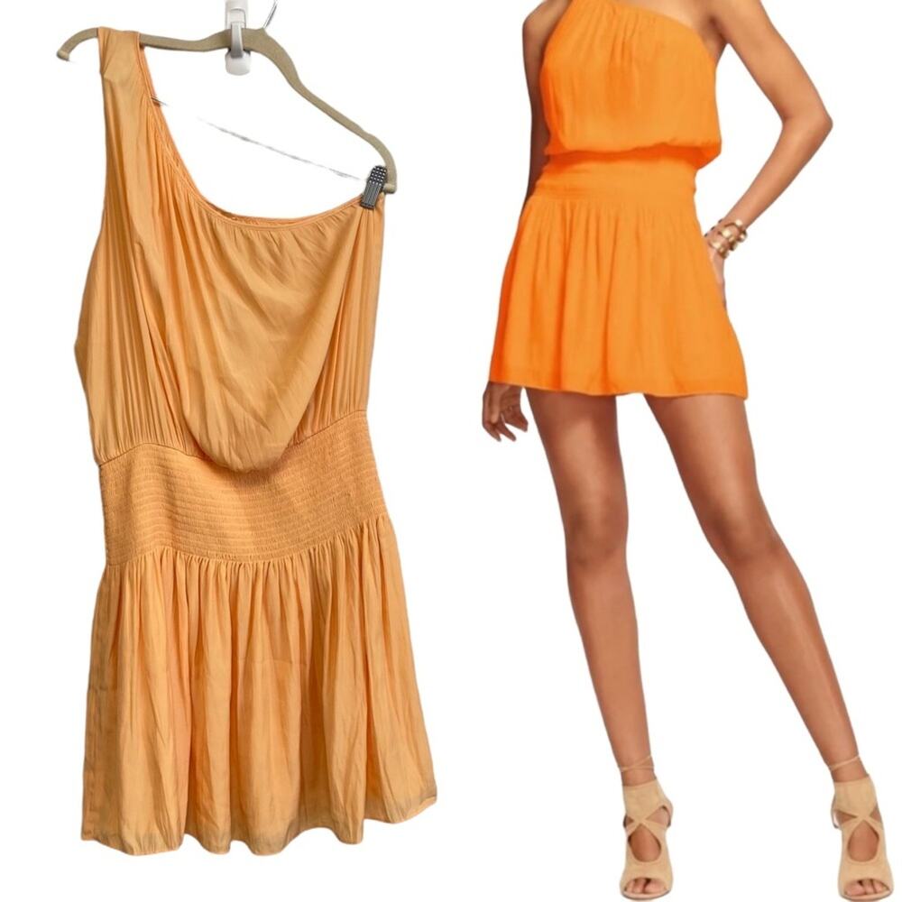 New Ramy Brook Dress One Shoulder Leila Dress Size Large in Sherbet